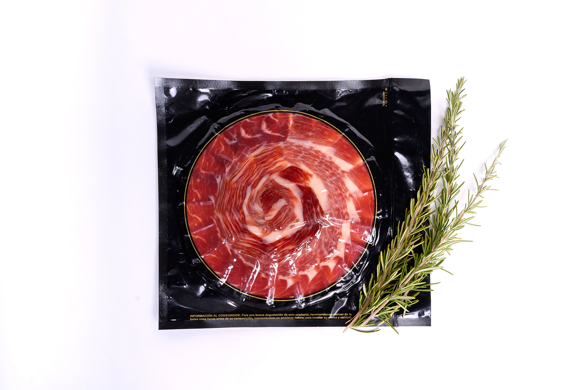 SOBRE 100 GR JAMÓN 50% RAZA IBÉRICA DE BELLOTA CORTADO A CUCHILLO